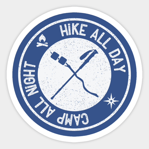 Hike All Day Camp All Night Sticker by wander